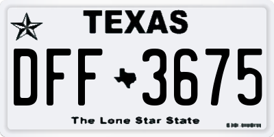 TX license plate DFF3675