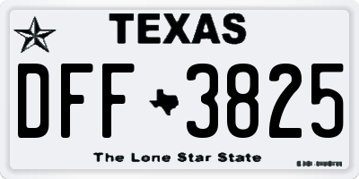 TX license plate DFF3825