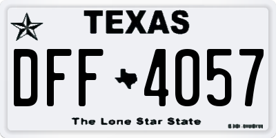 TX license plate DFF4057
