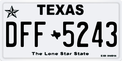 TX license plate DFF5243