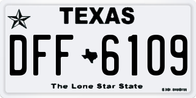 TX license plate DFF6109