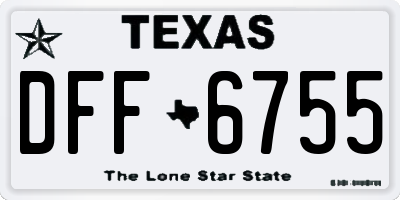 TX license plate DFF6755
