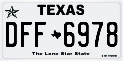 TX license plate DFF6978