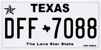 TX license plate DFF7088