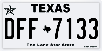 TX license plate DFF7133