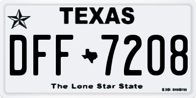 TX license plate DFF7208