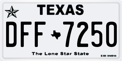 TX license plate DFF7250
