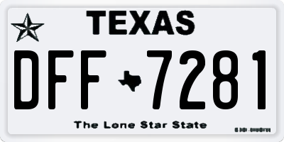 TX license plate DFF7281
