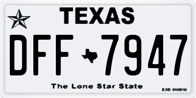 TX license plate DFF7947