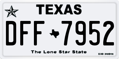 TX license plate DFF7952