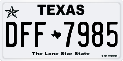 TX license plate DFF7985
