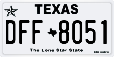 TX license plate DFF8051