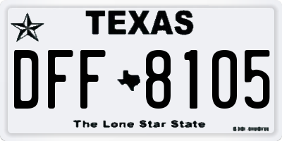 TX license plate DFF8105