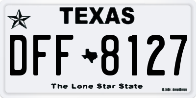 TX license plate DFF8127