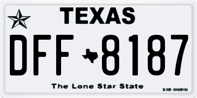 TX license plate DFF8187