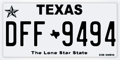 TX license plate DFF9494