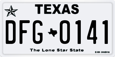 TX license plate DFG0141