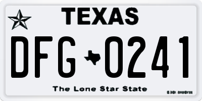 TX license plate DFG0241