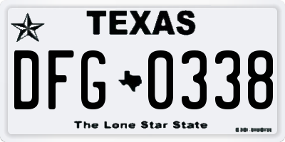 TX license plate DFG0338