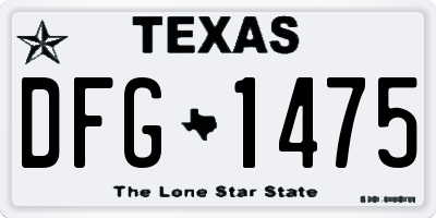 TX license plate DFG1475