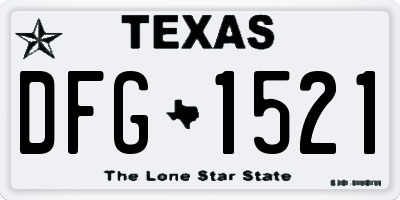 TX license plate DFG1521