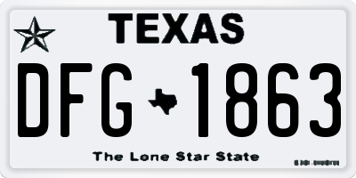 TX license plate DFG1863