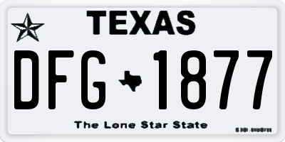 TX license plate DFG1877