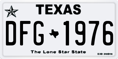 TX license plate DFG1976
