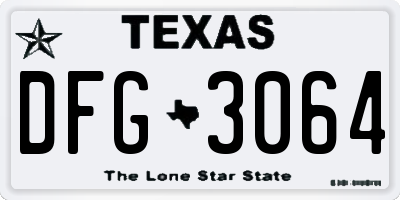 TX license plate DFG3064