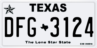 TX license plate DFG3124