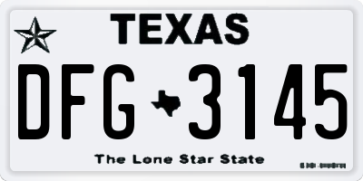 TX license plate DFG3145