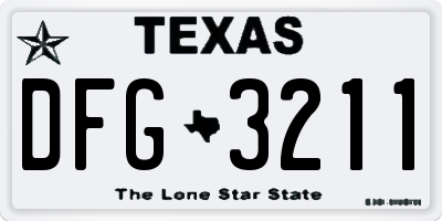 TX license plate DFG3211