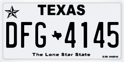 TX license plate DFG4145