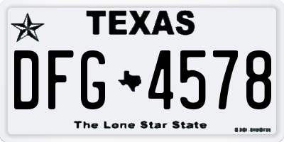 TX license plate DFG4578