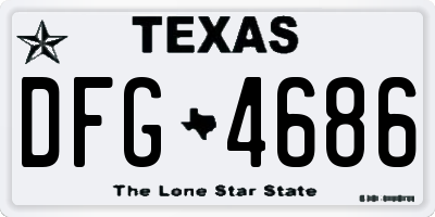 TX license plate DFG4686