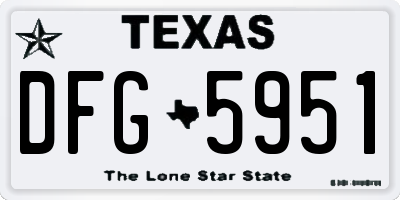 TX license plate DFG5951
