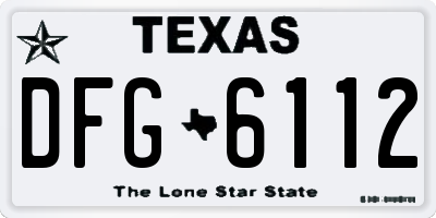 TX license plate DFG6112