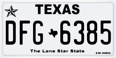 TX license plate DFG6385