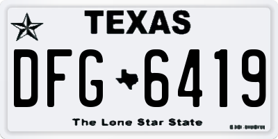 TX license plate DFG6419
