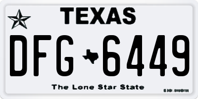 TX license plate DFG6449