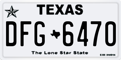 TX license plate DFG6470