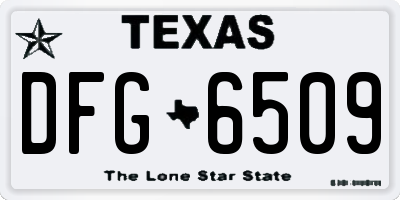 TX license plate DFG6509