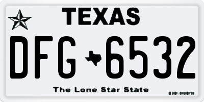 TX license plate DFG6532
