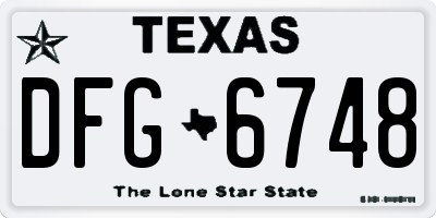 TX license plate DFG6748
