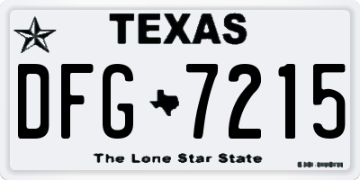 TX license plate DFG7215