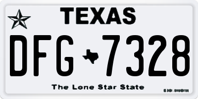TX license plate DFG7328