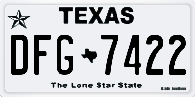 TX license plate DFG7422