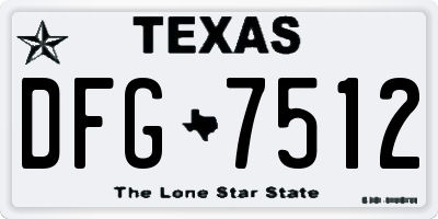 TX license plate DFG7512