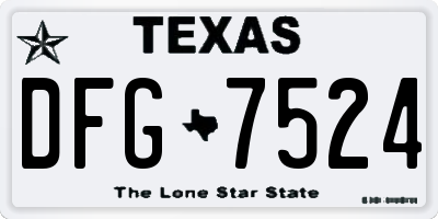 TX license plate DFG7524