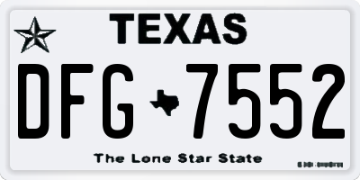 TX license plate DFG7552